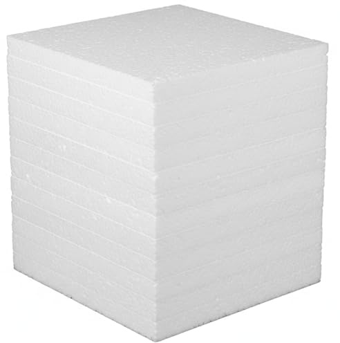 Festa Wow Pannelli in Polistirolo 10 Pezzi Lastre Fogli 100x100 Spessore 1 cm EPS Densità 18kg/mc Isolamento Termico Acustico Isolante Ideale Per Copertura Imballaggio Coibentazione Cappotto Soffitto