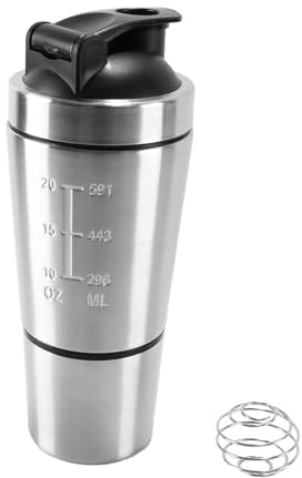Ludom 591 200 ml Protein Shaker Cup lämplig för protein, diet, sportdrycker, rostfritt stål