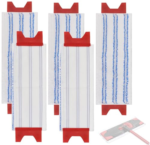 Sgizoku 5 Wischmopp-Nachfüllpackungen, kompatibel mit Vileda 1–2 Sprühmoppkopf-Ersatz, Mikrofaser-Wischmoppkopf, Ersatz-Mopp-Tuch, maschinenwaschbar, wiederverwendbare Reinigungspads