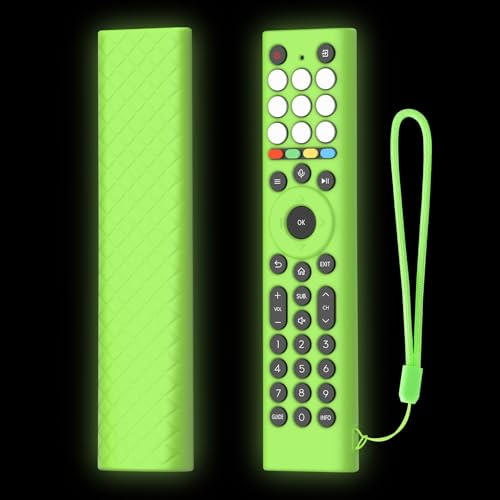 Funda de Silicona Compatible con HISENSE ERF2K38H, Funda Protectora para Mando a Distancia de televisor (Solo Funda) (Verde fosforescente)