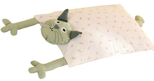 Elnwnnkc Cuscino rettangolare in grano saraceno con rivestimento sfoderabile in cotone, design a forma gatti, per cuscino da letto