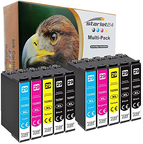 Starlet24 29XL Multipack Kompatible für Epson 29 29XL 29 XL Druckerpatronen für XP-352 XP-342 XP-235 XP-245 XP-332 XP-455 XP-255 XP-355 XP-442 XP-345 XP-452 XP-435 XP-247 XP-257 XP-335,10er Pack