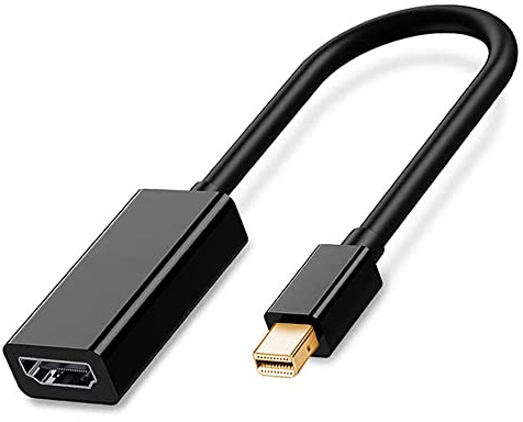 QCEs Mini DisplayPort to HDMI Adapter, Thunderblot to HDMI Cable Adapter Compatible with Apple MacBook Air Pro, iMac,Microsoft Surface Pro Dock to TV/Monitor/Projector Black