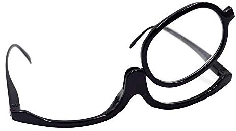 MEGAUK Women Magnifying Makeup Glasses Flip Up Spectacle Lens Eyeglasses For Reading Black +2.0