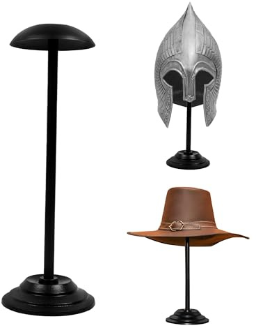 Lord of Battles Iron Helmet Stand Hand Forged from Iron Medieval Helmets Stand Roman Helmets Norman Helmets Display Décor Accessory Black Finish (17 inches Helmet Stand)