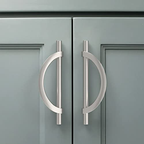 Amerdeco 10 Pack Brushed Satin Nickel Cabinet Pulls 5 Inch(128MM) Hole Centers Kitchen Cabinet Handles Hardware Kitchen Handles for Cabinets Cupboard Handles Drawer Pulls