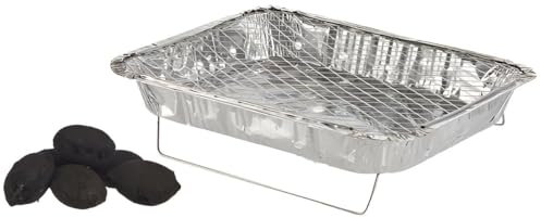 Einweggrill mit Kohle Set | Einmal-Grill mit Holzkohle 12 Stück günstig für Camping und Co.