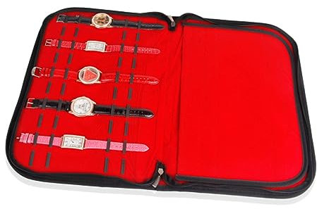 AOKWAWALIY Caja soporte de exhibición de reloj estuche de exhibición de relojes relojero organizador hombre almacenamiento de banda de reloj carpeta de almacenamiento de relojes