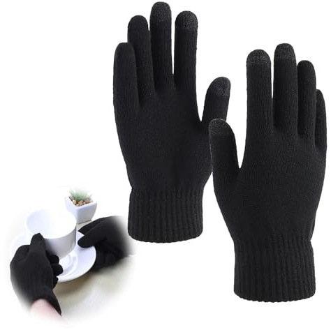 Gants Dressedekleidung Homme Femme - Gants Tactiles D'hiver pour Hommes et Femmes, Chauds en Tricot avec Doublure en Polaire, Écran Tactile Haute Sensibilité