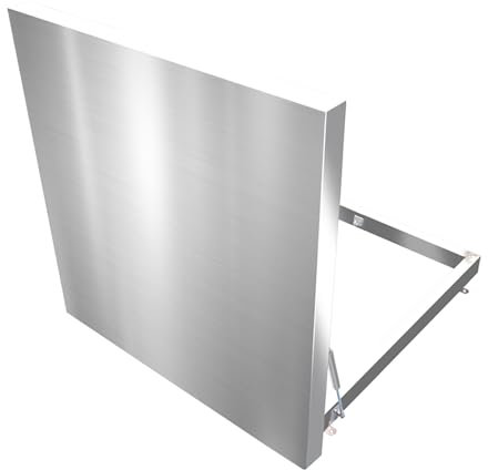 Couvercles de puits de fenêtre de sous-sol hautement scellés, trappe de toit en acier inoxydable, couvercle de trappe de toit, pour têtes de puits, cave, regard d'homme, port d'inspection(LxW 95x85cm/