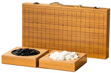 Apk i bc Juego de Tablero de Go Plegable, Juego de Go Gomoku portátil de Madera, fácil de Guardar, para Jugadores de ajedrez Gomoku y Go.(A,44 * 47 * 2.5cm)