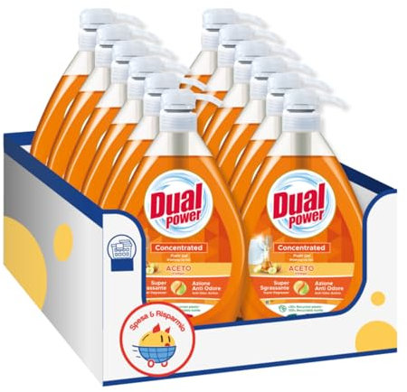 Detergente Piatti Gel Concentrato all’Aceto 1L– Variazioni 4/8/12 Pezzi (12)