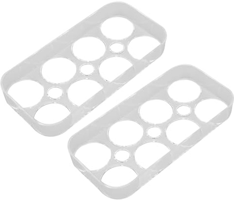 Gavigain 2 pezzi 8 griglie frigorifero vassoio per uova slot indipendenti portauova trasparente contenitore per uova per armadio da cucina
