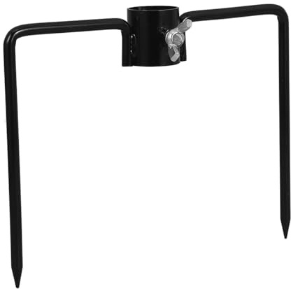 GALPADA Soporte de Hierro Negro para Asta de Bandera y Sombrilla, Base de Tierra para Tubo 23-25 Mm, Accesorio Multifuncional para Jardín, Terraza y Exteriores, Ancla Resistente para Uso