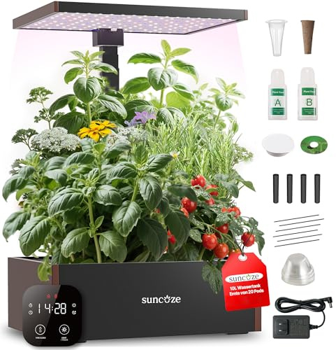 SUNCOZE Huerto Hidropónico con 20 Cestas, Negro