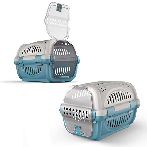 CAT CENTRE Blue Pet Carrier, Portable Cat Kitten Puppy Transporter, 51 cm