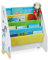 Relaxdays Kinder Bücherregal, 4 Hängefacher, Meerjungfrau Kindermotiv, HBT: 71x62x29 cm, Bücheraufbewahrung, Mehrfarbig