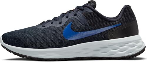 Nike Revolution 6 Straßenlaufschuh für Herren, Dark Obsidian/Hyper Royal-Black-Grey Fog, DC3728-400, 42 EU (8.5 US)