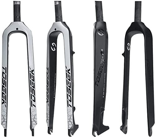 STRTG Fahrrad Starrgabel 3K Vollcarbon Fahrrad Vorderradgabeln Scheibenbremse Hartgabel MTB Fahrradgabel Fahrradzubehör Gerade 26/27.5/29 Zoll D,26inch