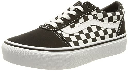 Vans M dchen Ward Platform Canvas Sneaker, Checkerboard Black White, 36 EU