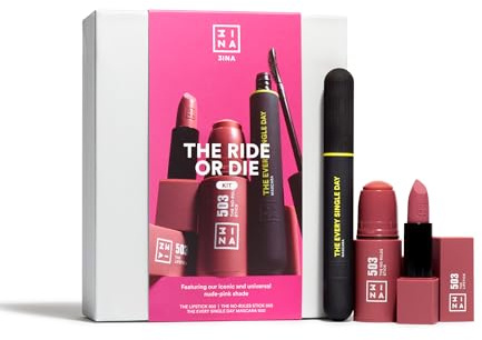 3INA MAKEUP - The Ride or Die Kit - Make Up Set - Lipstick 503 + No-Rules Stick 503 + Every Single Day Mascara 900 - Geschenk Set - Vegan - Cruelty-Free