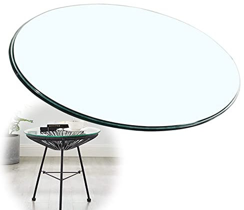 WORDFUN Superficie Redonda De Mesa De Cristal, Vidrio Templado, 14-40 Pulgadas Cristales A Medida, Robusto Y Duradero, Cristal para Mesa, para Mesas De Hotel, Banquetes Y Familiares