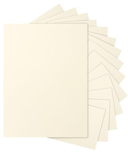 Silunkia 28 hojas de cartulina color crema de 8.5 x 11 pulgadas, papel blanco roto, 250 g/m²/90 libras de grosor, papel de impresora para tarjetas de bricolaje, tarjetas de visita, invitaciones, menús