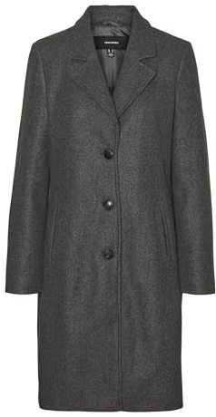 VERO MODA Abrigo femenino VMFORTUNESARA Abrigo, Gris oscuro, XS