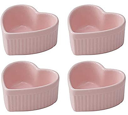 Tazón de cerámica para hornear pudín, cuencos para pasteles, con forma de horno, huevo al vapor, platos de crema brulee, cocina Brulee, color rosa
