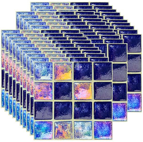 Ledeak 30 Hojas 10x10cm Vinilos Cocina Azulejos, Pegatinas Azulejos Mosaico Autoadhesivo, Impermeable Revestimiento de Paredes PVC, Pegatinas Azulejos Adhesivos Baño (Vistoso)