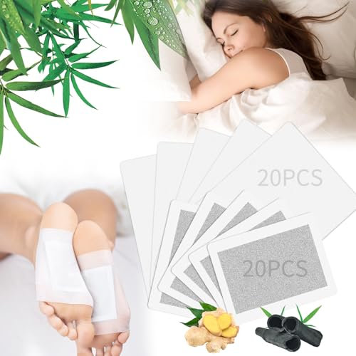20 Stück Detox Fußpflaster,Entgiftungspflaster Füße Original,Natürliche Deep Cleansing Foot Pads,Detox Pflaster Fuß,für Reinigung Körpers Tiefschlaf 100% Natürliche Fußpads