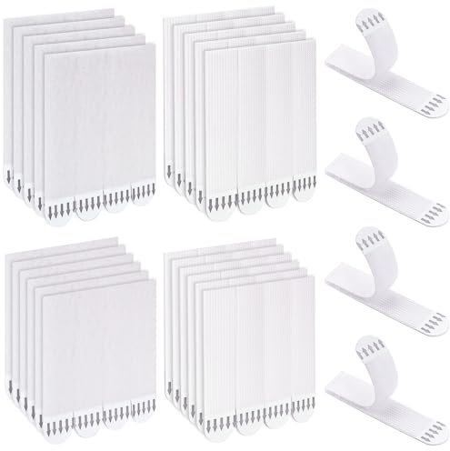 48 Paires Languette Accroche Tableau, Accroche Tableau sans Percer, 16*70mm/19*92mm Bandes de Suspension Résistantes à l'Eau Amovibles Fixations pour Accrocher des Cadres, Accrocher Décos de Noël