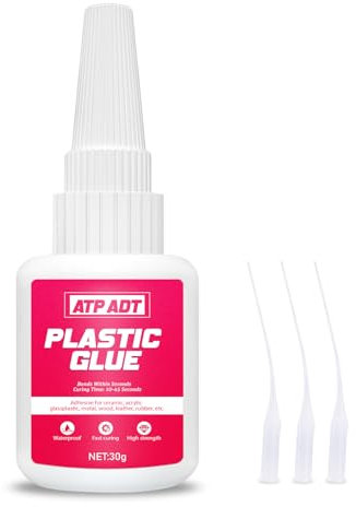 Pegamento para Plástico 30g - Adhesivo Instantáneo Ultra Resistente | Para Acrílico, PVC, Manualidades | No Tóxico & Antigoteo