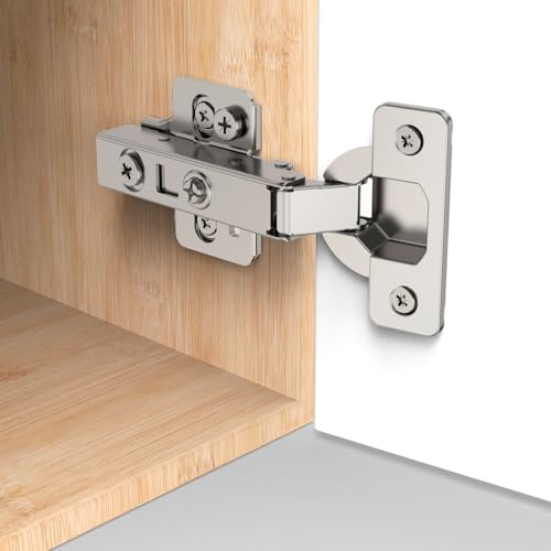 10 Stück Küchenschrankscharniere, Soft-Close-Vollauflage-Küchenschrankscharniere, 3-Wege-Einstellclip