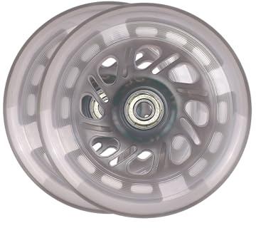 Micro® | Pack 2 Ruedas con luces LED 120mm | Repuestos Originales patinete infantil Micro | Rodamientos ABEC9 | Iluminación por Dinamo Sin Pilas | Fácil Instalación con Tornillos y Llaves Allen