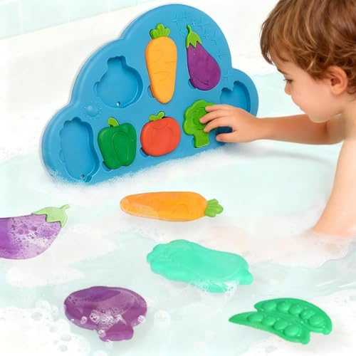 No Hole Mould Free Baby Bath Toys for 1 2 3 Year Old-Baby Toys 6 to 12 Months, Swimming Pool Toys & Travel Kids Toys Gifts for Birthday & Christmas for Toddler Boy Girl