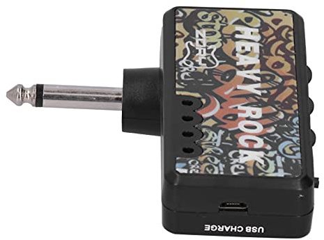 Asixxsix Amplificatore per Cuffie per Chitarra Compatto e Leggero Ricarica USB Portatile per Musicisti Materiale ABS Colore Come Mostrato in