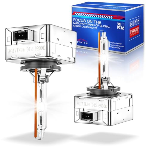 2×35W D1S Xenon Bulb,6500k 12V 800% D1S HID Headlight Bulbs Replacement for 66144 66140 85140 85415,Enhanced Brightness Cool White High/Low Discharge Lamp IP68 Waterproof Design,Pack of 2