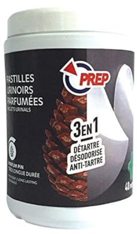 PREP - Nettoyant Pastilles Urinoir Fresh'40 Pin - Nettoie, Détartre & Désodorise - Sans Paradichlorobenzène - Fabrication Française - 40 Pastilles Parfumées