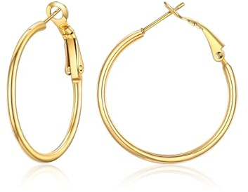 Prities Créoles Femme Doré Hoop Earring Anneaux Oreilles Acier Inoxydable