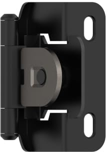 Amerock BPR8719FB | Cerniera per armadio | 13 mm sovrapposizione singola smontabile | involucro parziale | nero opaco | Cerniera per porta dell'armadio da cucina | 1 paio/2 pezzi | Hardware funzionale
