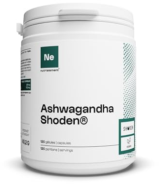 Ashwagandha Shoden | Concentration withanolide excellente 35% • Plante ayurvédique cultivée en Inde | Nutrimuscle | 120 Gélules