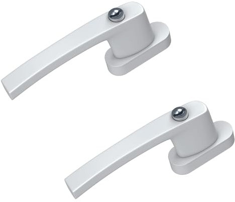 BASI | 2er Set Fenstergriff abschließbar | Farbe Weiß oder Silber | Aluminium | Balkontürgriff | Kindersicherung | Stiftlänge 35 mm | Griff für Fenster Terassentür | 2 Stück | 4 Schlüssel