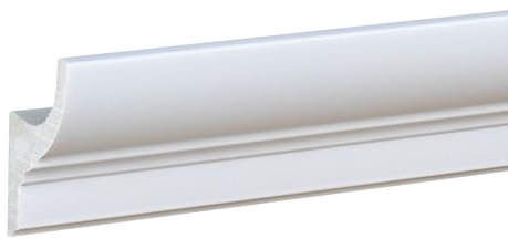 PROVISTON Licht Stuckleiste 42 x 70 x 2000 mm Moderne LED Deckenleiste Klassisches Profil Hochwertige Deckenleiste Kunststoff Weiß Wasserfest, Robust und Langlebig