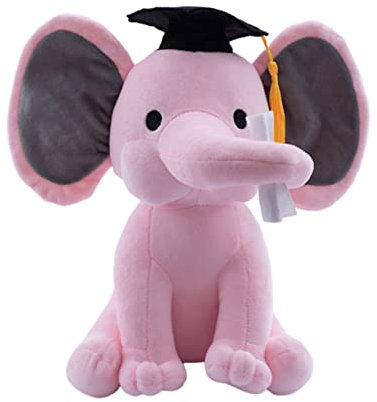 JUMPLAWN 1pieza Peluche De Graduación Elefante Juguete De Escritorio Suave y Agradable Decoración para Oficina y Hogar para Cumpleaños y Graduaciones