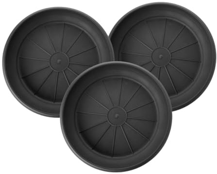 SUSTANIA Lot de 3 soucoupes de 41 cm de diamètre, pour pots de fleurs de 50 cm de diamètre, parfaitement ajustés et stables, couleur : anthracite, fabriqués en Allemagne