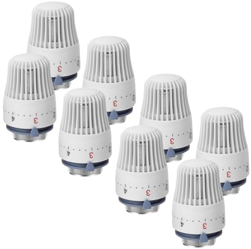 8 cabezales de termostato, cabezal termostático para rosca M 30 x 1,5, cabezal termostático para radiador, termostato de calefacción, válvula de radiador para rosca, válvula de calefacción para