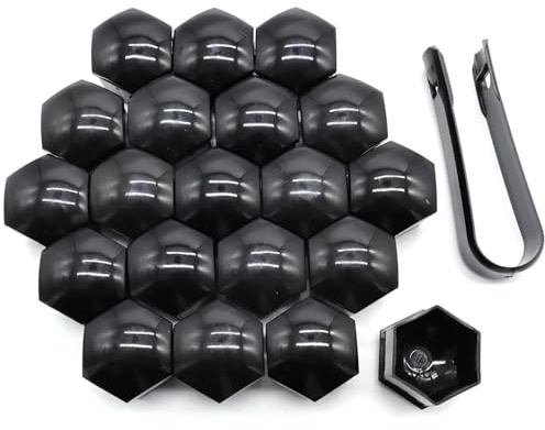 Lug Nut Caps, 20Pcs Black Lug Nut Covers 17mm Universal Replacement Plastic Covers with Removal Tool Protective Car Wheel Bolts Caps, Removal Tool