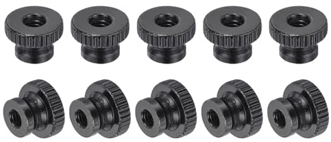QUARKZMAN Dadi A Zigrino, 20Pezzi Dadi A Zigrino In Acciaio Al Carbonio M4 X 12 X 8mm, Dadi Di Regolazione Rotondi Per Parti Stampante 3D, Nero