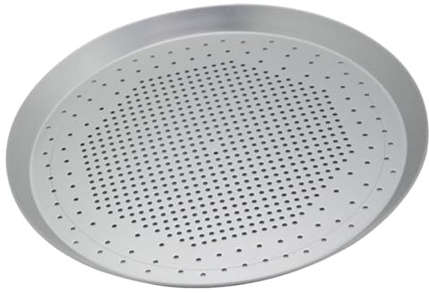 Kichvoe Teglia per Pizza Forata 25,5 Cm in Acciaio Inossidabile Design Tradizionale a Paletta, Vassoio da Cucina per Tagliare e Servire Pane, Formaggi e Antipasti, per Ristoranti e Uso